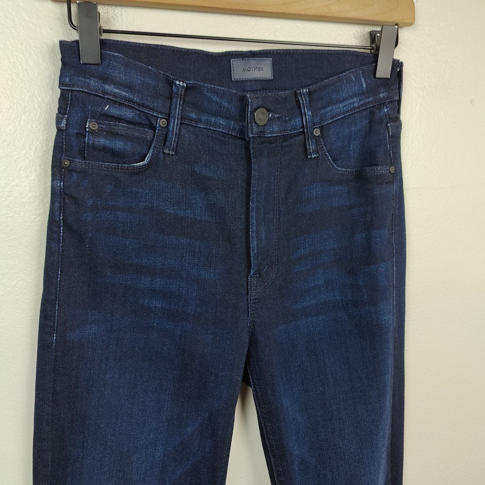 Mother The Mid Rise Dazzler Jeans size 26 Now or Never Dark Wash Stretch -HEMMED - Picture 4 of 15
